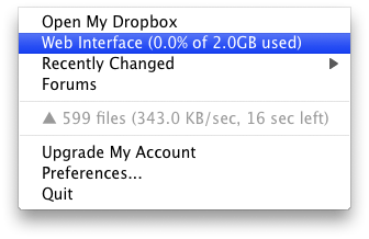 Dropbox sur Mac