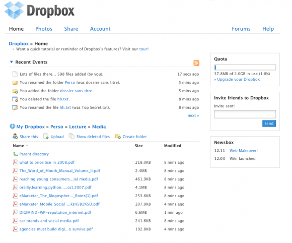 Dropbox - le site 